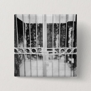 Hanoi Vietnam, Hanoi Hilton Prison Cell Detail 2 Inch Square Button