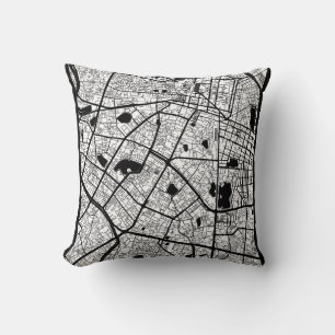 Hanoi Vietnam Map Throw Pillow