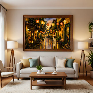 Hanoi Vietnam Old Quarter Watercolor Wall Art