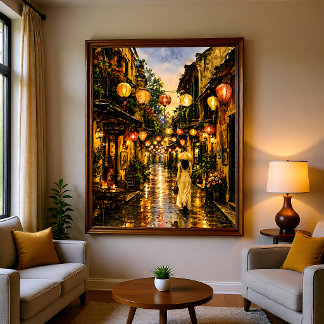 Hanoi Vietnam Old Quarter Watercolor Wall Art