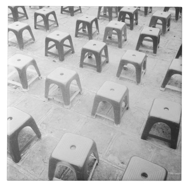 Hanoi Vietnam, Plastic Stools at the Temple of Tile (Front)
