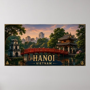 🧲 Hanoi Vietnam Travel Keepsake For Visitors 🧲 Poster