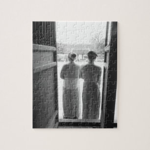 Hanoi Vietnam, Women in Traditional Dress Temple Jigsaw Puzzle