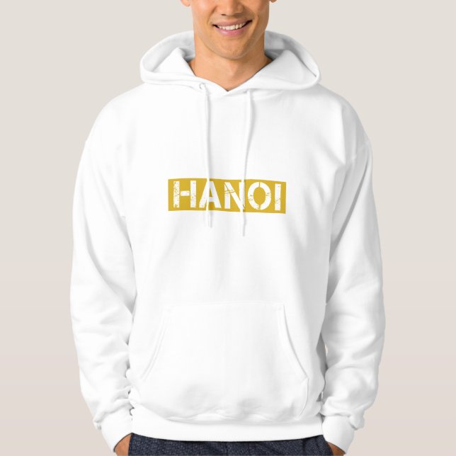 Hanoi vintage text gelblich  hoodie (Front)