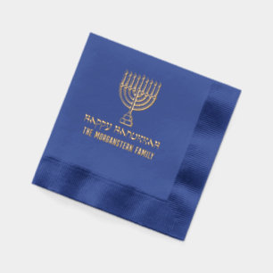 Hanoukka Chanukah Lit Menorah #31L Nom de famille