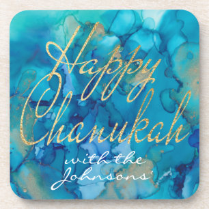 Hanoukka Dessous de verre Blue/Gold Design
