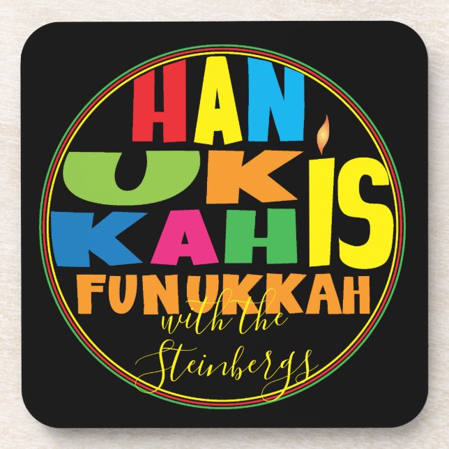 Hanoukka Dessous de verre Personnaliser Hanoukka e (Devant)