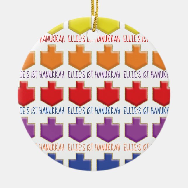 Hanoukka "Dreidels 3D" - Ornement du cercle (Devant)