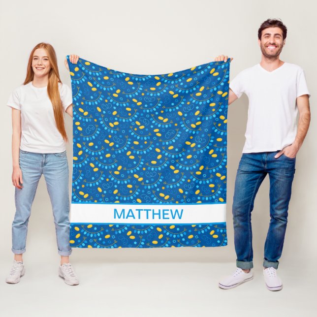 Hanoukka Dreidels Couverture en polaire personnali (En situation)