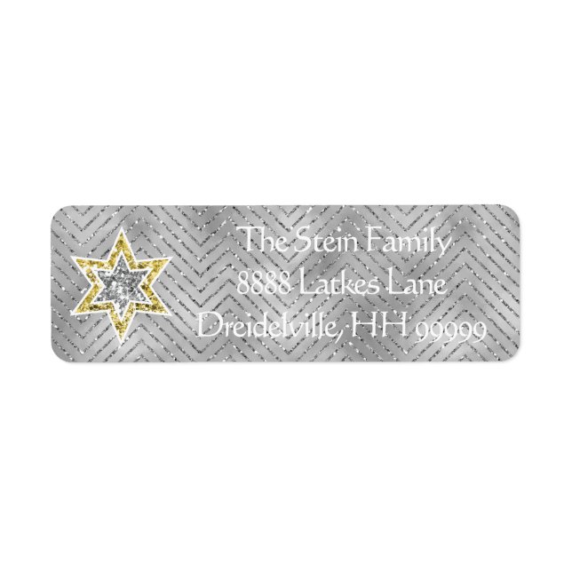 Hanoukka Étiquettes de retour "Elegant Menorah" (Devant)