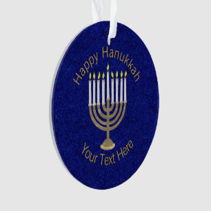 Hanoukka Gold Menorah Elegant Chrismukkah