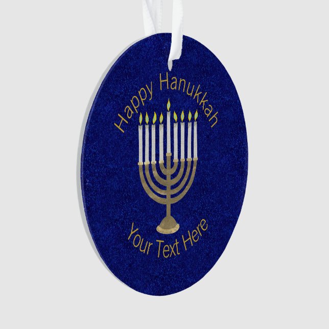 Hanoukka Gold Menorah Elegant Chrismukkah (devant)