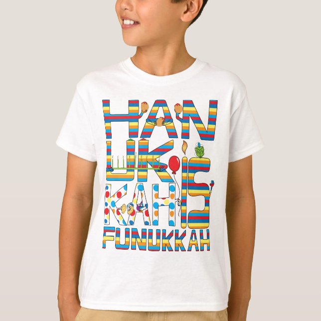 "Hanoukka is Funukkah", T-shirts sans dents pour l (Devant)