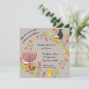 Hanoukka Menorah avec invitation à bougies