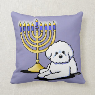 Hanoukka Menorah Bichon Lance Oreiller