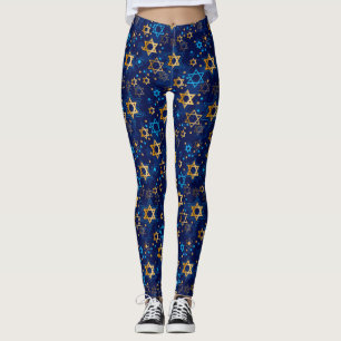 Hanoukka Menorah Blue Star de David Leggings