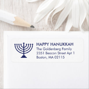 Hanoukka menorah coutume marine bleu blanc moderne