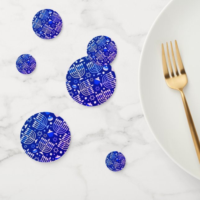 Hanoukka Menorah Table Confetti (Groupe)