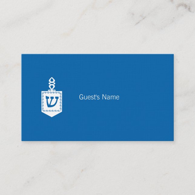 Hanoukka Motif Dreidel Carte bleue Place (Devant)