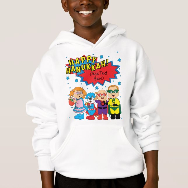 Hanoukka Pullover Sweatshirt "Super Hero" (Devant)
