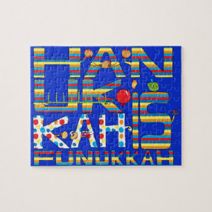 Hanoukka Puzzle pour enfants/Bl "Hanoukka is Funuk