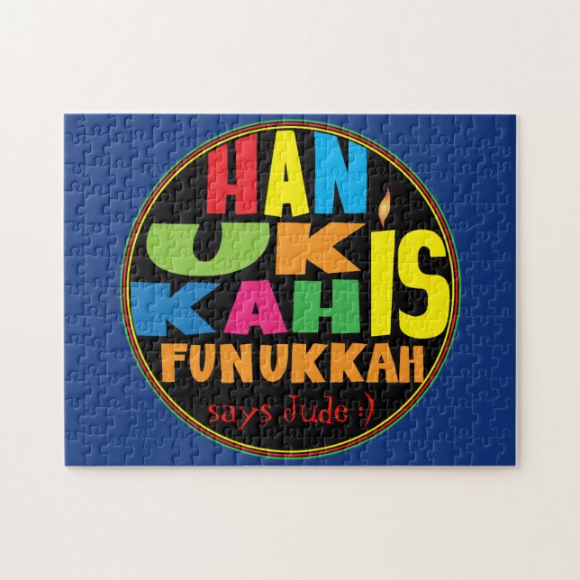 Hanoukka Puzzle pour enfants personnalisé (Horizontal)