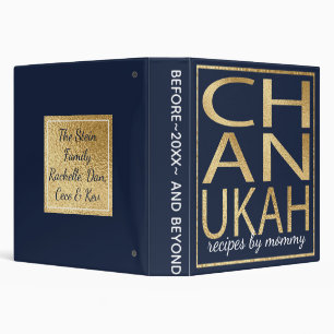 Hanoukka Recette Classeur Chanukah Bleu et Golds h