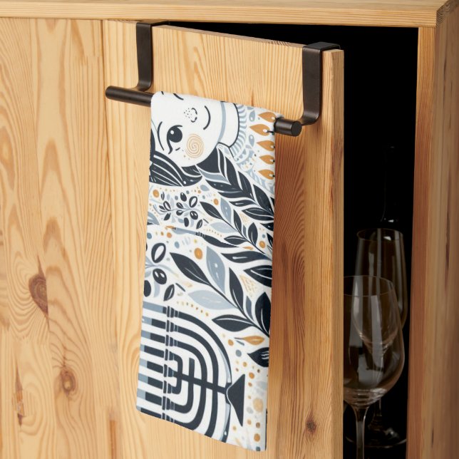 Hanoukka Sameach Llow Kitchen Serviettes : Infuse  (Pliage en tiers)