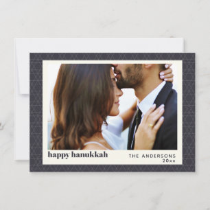 Hanoukka Star Motif moderne Carte photo bleu foncé