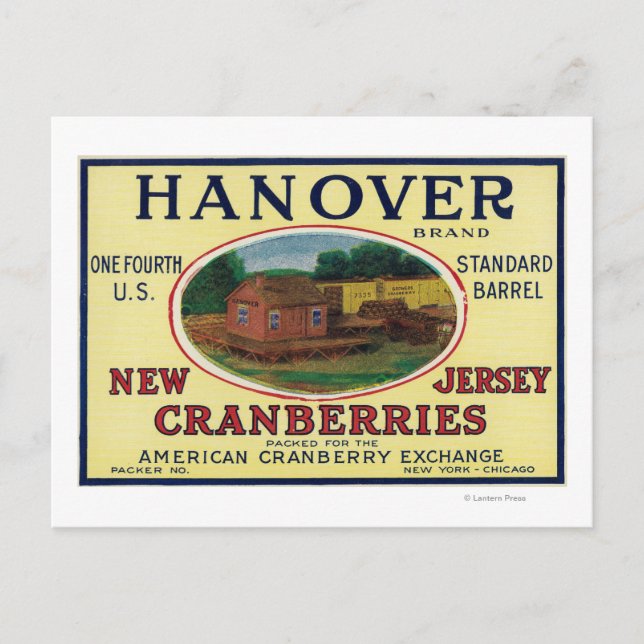 Hanover Brand Cranberry Label Postcard (Front)