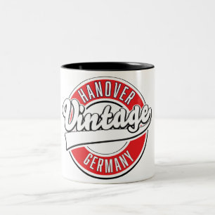 Hanover Germany vintage style logo. Two-Tone Coffee Mug