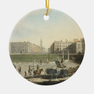 Hanover Square, engraved by Robert Pollard (1755-1 Ceramic Ornament