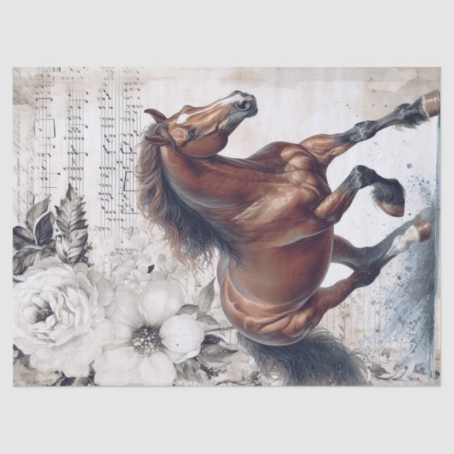 Hanoverian Horse Decoupage Tissue Paper (Front)