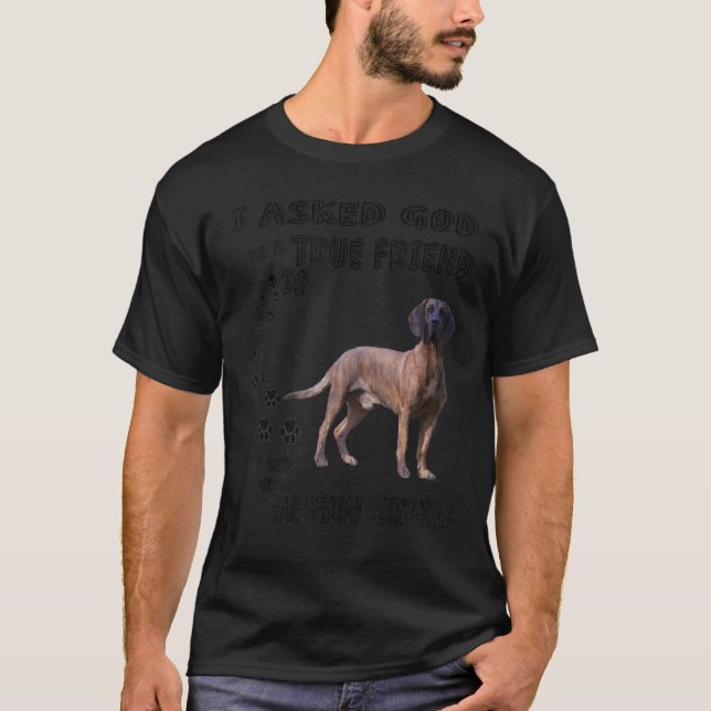 Hanoverian Hound Quote Mom Dad Print, Hanover Scen T-Shirt (Front)