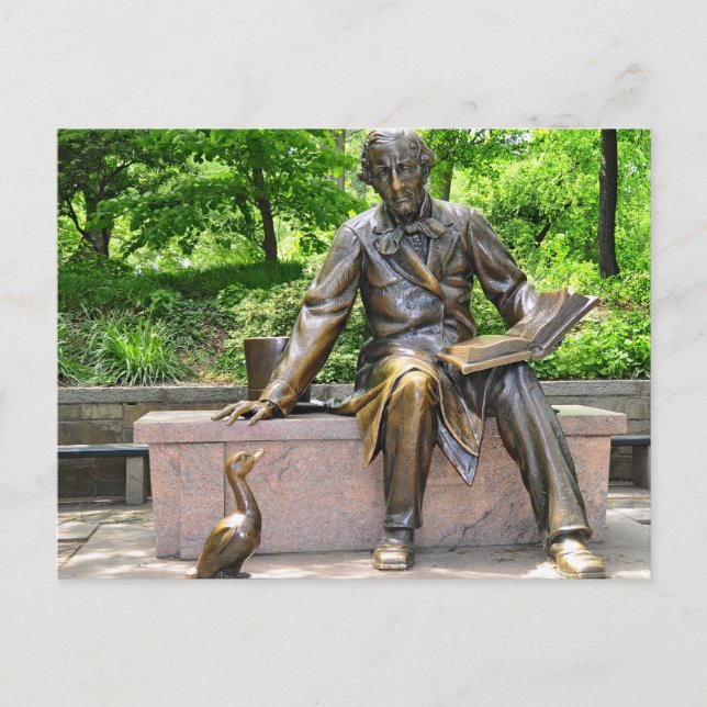 Hans Christian Andersen in Central park Postcard (Front)