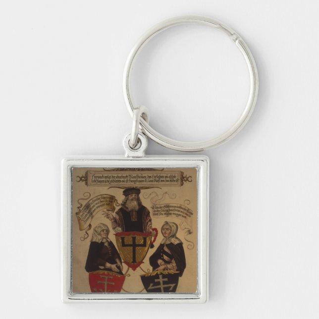 Hans Fugger two wives Clara Widolf and Elisabeth Keychain (Front)