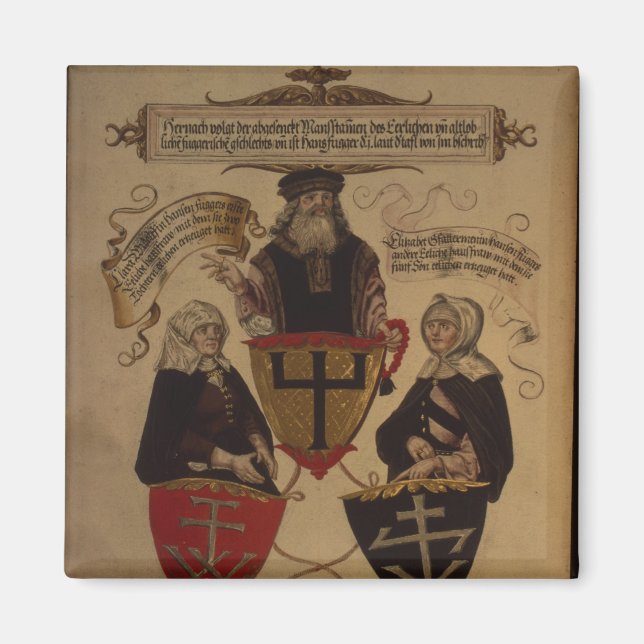 Hans Fugger two wives Clara Widolf and Elisabeth Magnet (Front)