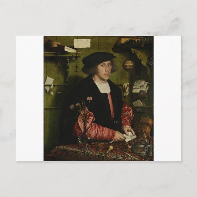 Hans Holbein the Younger - The Merchant Georg Gisz Postcard (Front)