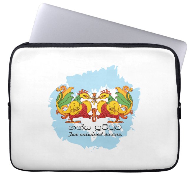 Hansa Puttuwa – Two Entwined Swans Laptop Sleeve (Front)