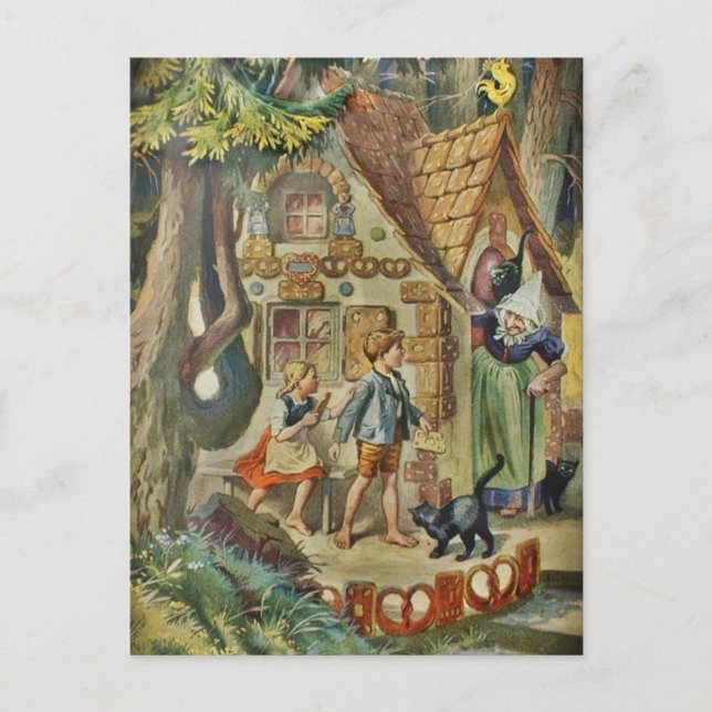 Hansel and Gretel at the Witch Cottage Postcard (Front)