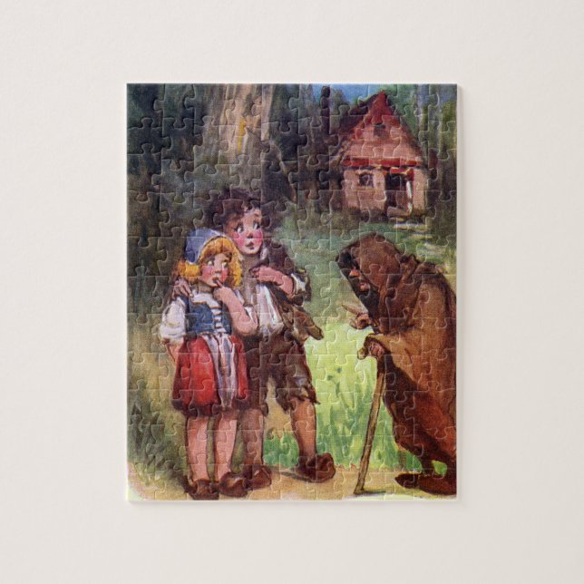 Hansel and Gretel Meet the Witch Jigsaw Puzzle (Vertical)