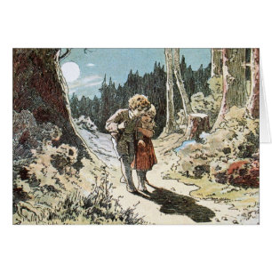 Hansel and Gretel on the Path in the Moonlight