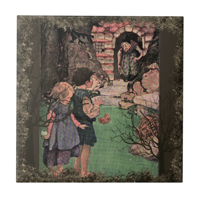 Hansel et Gretel dans la forêt | Carreaux en céram (Devant)