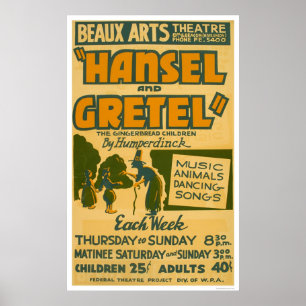 Hansel & Gretel Boston 1940 WPA Poster