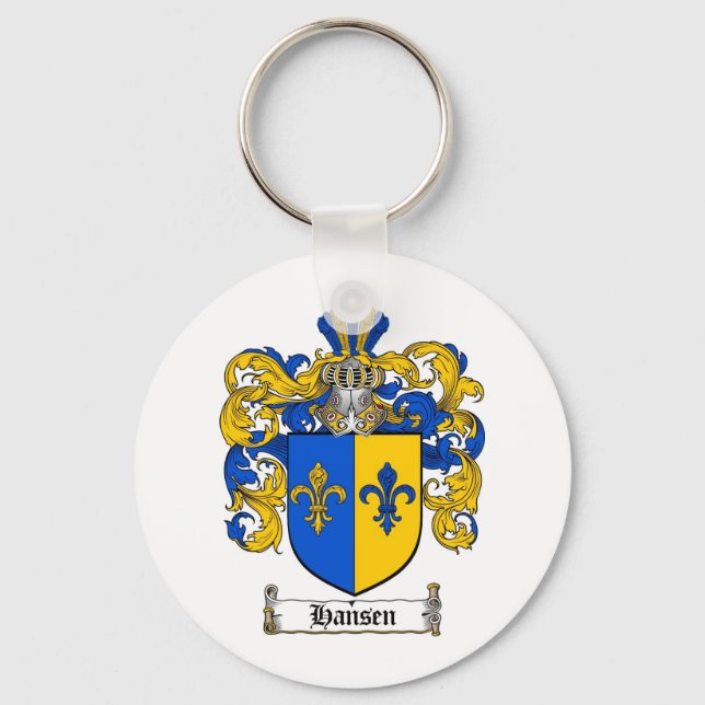 HANSEN FAMILY CREST -  HANSEN COAT OF ARMS KEYCHAIN (Front)