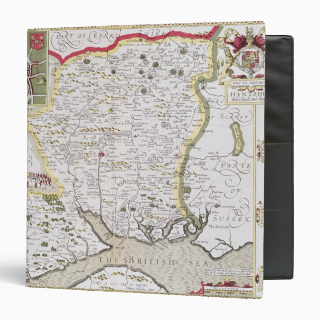 Hantshire, engraved by Jodocus Hondius Binder (Front/Inside)