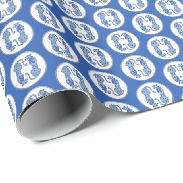 Hanukah Cheetahs Wrapping Paper  (Roll Corner)