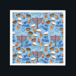 Hanukiahs, Menorahs, and Candles Pattern Napkin<br><div class="desc">A good celebration is as much about the presentation as it is about food. Serve up the party with Hanukiahs,  Menorahs,  and Candles paper napkins that look good tucked in the collar or draped over your lap.</div>