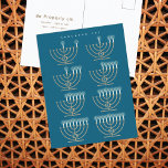 Hanukkah 101 Holiday Postcard<br><div class="desc">A diagram of Hanukkiyahs showing the order of candles.</div>