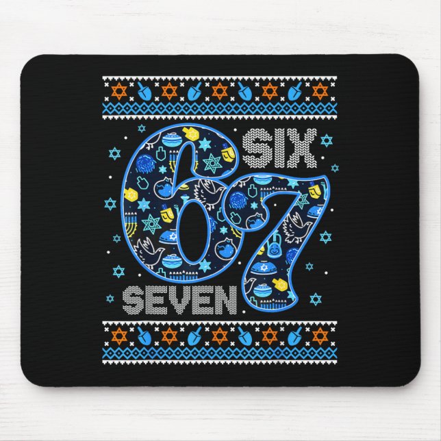 Hanukkah 67 Festive Dreidel Ugly Sweater For Men W Mouse Pad (Front)